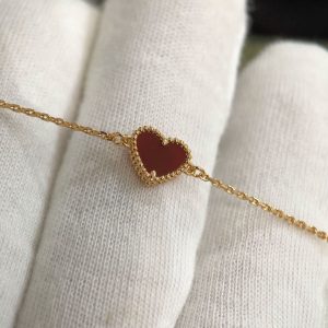 Sweet Alhambra heart bracelet_ 18K rose gold_ Carne