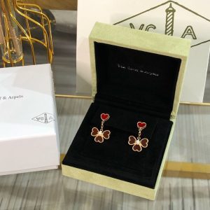 Sweet Alhambra effeuillage earrings_ 18K rose gold__yythkg