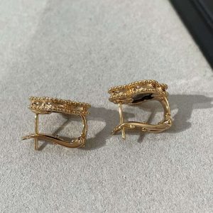 Magic Alhambra earrings_ 18K yellow gold_ Onyx_ _yy